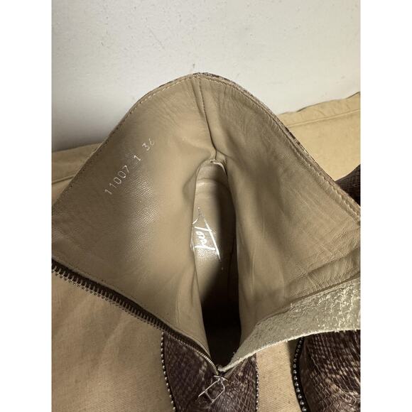 Toral Ankle Boots Womens Size 36 Snakeskin Zip Studded Block Heel Made in Spain - Picture 11 of 13